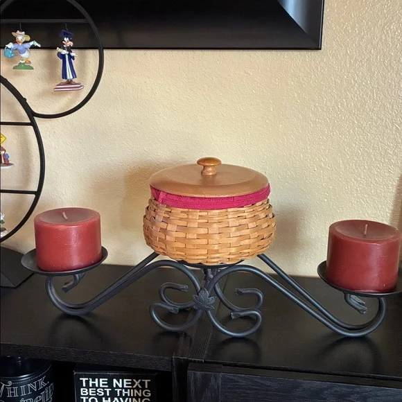 LONGABERGER Wrought Iron Candle Holder with Basket - Picture 1 of 8